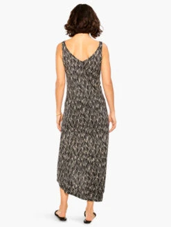 NZT Sketched Leaves Double V Tank Dress BLACK MULTI -Deals Clothing Shop NZTM231263BLMPRODUCT 03