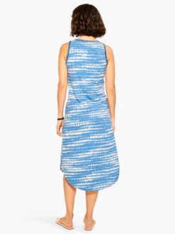 NZT Dotty Lines Tank Dress BLUE MULTI -Deals Clothing Shop NZTM231274BLTPRODUCT 03