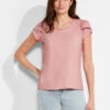 NZT Short Sleeve Tulip Sleeve Scoop Tee GINGER ROSE -Deals Clothing Shop NZTM232014GREPRODUCT 01