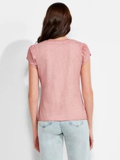 NZT Short Sleeve Tulip Sleeve Scoop Tee GINGER ROSE -Deals Clothing Shop NZTM232014GREPRODUCT 03