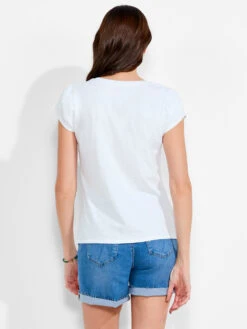 NZT Short Sleeve Tulip Sleeve Scoop Tee PAPER WHITE -Deals Clothing Shop NZTM232014PWHPRODUCT 03