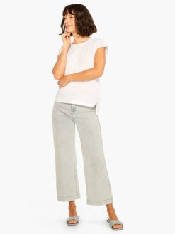 NZT Short Sleeve Crew Asymmetrical Tee PAPER WHITE -Deals Clothing Shop NZTM232023PWHPRODUCT 04