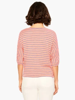 NZT Elbow Sleeve V Striped Tee ORANGE MULTI -Deals Clothing Shop NZTM232027ORMPRODUCT 03