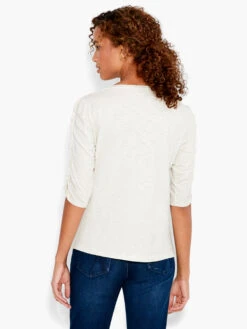 NZT Ruched Elbow Sleeve Split Neck 8 NZT Ruched Elbow Sleeve Split Neck -Deals Clothing Shop NZTS231026CBSPRODUCT 03