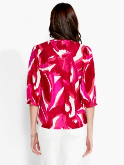 NZT Blooms 3/4 Sleeve Split Neck Tee PINK MULTI -Deals Clothing Shop NZTS231028PKMPRODUCT 03