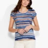 NZT Short Sleeve Scoop Wavy Stripe Tee BLUE MULTI 1 NZT Short Sleeve Scoop Wavy Stripe Tee BLUE MULTI -Deals Clothing Shop NZTS231038BLTPRODUCT 01