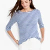 NZT 3/4 Sleeve Stripe Boat Tee 2 NZT 3/4 Sleeve Stripe Boat Tee -Deals Clothing Shop NZTS231073BLTPRODUCT 01