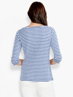 NZT 3/4 Sleeve Stripe Boat Tee 8 NZT 3/4 Sleeve Stripe Boat Tee -Deals Clothing Shop NZTS231073BLTPRODUCT 03