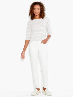 NZT 3/4 Sleeve Stripe Boat Tee NEUTRAL MULTI -Deals Clothing Shop NZTS231073NUMPRODUCT 04