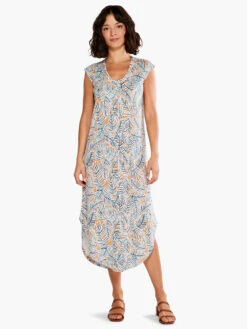 NZT Palm Scoop Tank Dress ORANGE MULTI -Deals Clothing Shop NZTS231255ORMPRODUCT 04