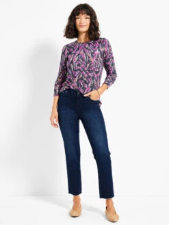 NZT Sweet Dreams Long Sleeve Printed Vines Tee PINK MULTI -Deals Clothing Shop NZTW232054PKMPRODUCT 04