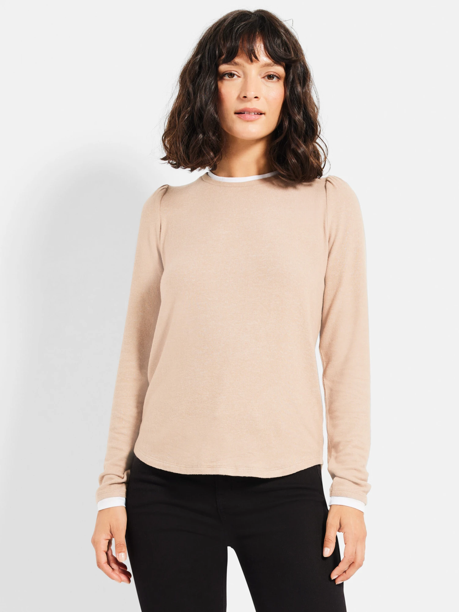 NZT Sweet Dreams Puff Shoulder Layered Top NATURAL 3 NZT Sweet Dreams Puff Shoulder Layered Top NATURAL