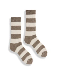 Lisa B - Rugby Stripe Crew Sock NEUTRAL