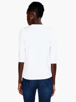 Drapey Rib Puff Sleeve Tee PAPER WHITE 8 Drapey Rib Puff Sleeve Tee PAPER WHITE -Deals Clothing Shop S231009PWHPRODUCT 03