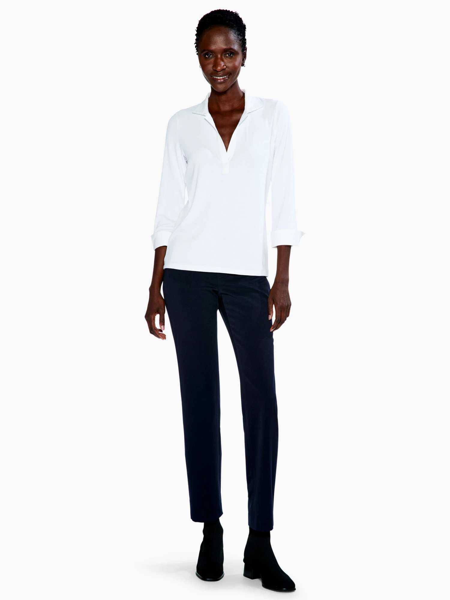 Drapey Rib Collared Top PAPER WHITE 6 Drapey Rib Collared Top PAPER WHITE - Image 4