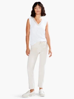 Drapey Rib Mesh Trim Tank PAPER WHITE -Deals Clothing Shop S231068PWHPRODUCT 04