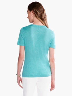 Crew Neck Short Sleeve Sweater Tee AQUA -Deals Clothing Shop S231101AQUPRODUCT 03