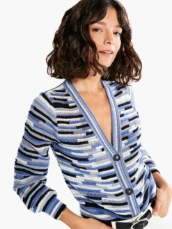 Crochet Blues Cardigan BLUE MULTI