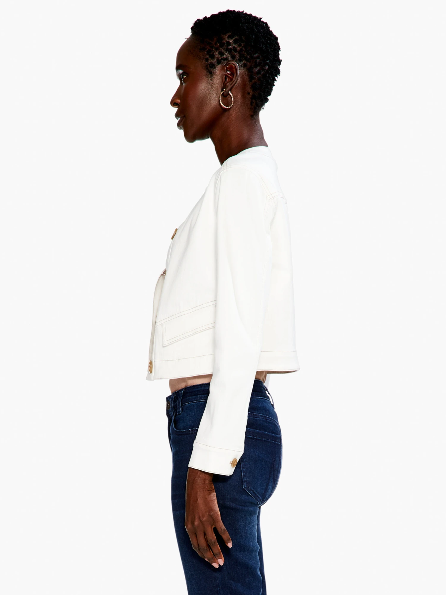 Top It Off Denim Jacket PAPER WHITE 4 Top It Off Denim Jacket PAPER WHITE - Image 2