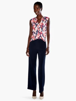 Floral Ikat Live In Tank BLUE MULTI 9 Floral Ikat Live In Tank BLUE MULTI -Deals Clothing Shop S231624BLTPRODUCT 04