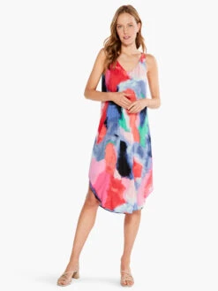 Abstract Art Dress PINK MULTI -Deals Clothing Shop S231910PKMPRODUCT 04