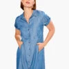 Drapey Denim Shirt Dress MID WASH 2 Drapey Denim Shirt Dress MID WASH -Deals Clothing Shop S231922MDWPRODUCT 01