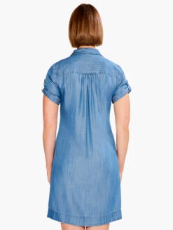 Drapey Denim Shirt Dress MID WASH 8 Drapey Denim Shirt Dress MID WASH -Deals Clothing Shop S231922MDWPRODUCT 03
