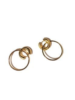 Paula Rosen - Single Hoop Overlay Earrings GOLD