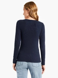 Perfect Knit Rib Long Sleeve V Neck DARK INDIGO -Deals Clothing Shop W231032DIDPRODUCT 03