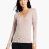 Perfect Knit Rib Long Sleeve V Neck MACAROON 1 Perfect Knit Rib Long Sleeve V Neck MACAROON -Deals Clothing Shop W231032MCRPRODUCT 01