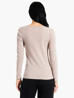 Perfect Knit Rib Long Sleeve V Neck MACAROON -Deals Clothing Shop W231032MCRPRODUCT 03