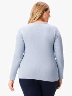 Perfect Knit Rib Long Sleeve V Neck -Deals Clothing Shop W231032WBGCPRODUCT 03