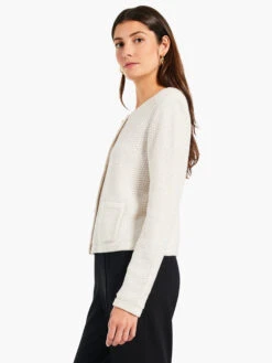 Gilded Texture Sweater Jacket CREAM -Deals Clothing Shop W231119CRMPRODUCT 02