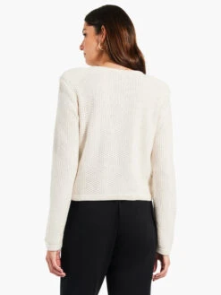 Gilded Texture Sweater Jacket CREAM -Deals Clothing Shop W231119CRMPRODUCT 03