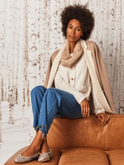 Gilded Texture Sweater Jacket CREAM -Deals Clothing Shop W231119CRMPRODUCT 04A