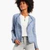 Fringe Mix Knit Jacket BLUE MIX -Deals Clothing Shop W231133BUXPRODUCT 01