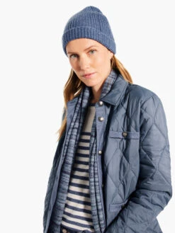 Knit Trim Puffer Jacket BLUE WAVES -Deals Clothing Shop W231171BLVPRODUCT 05