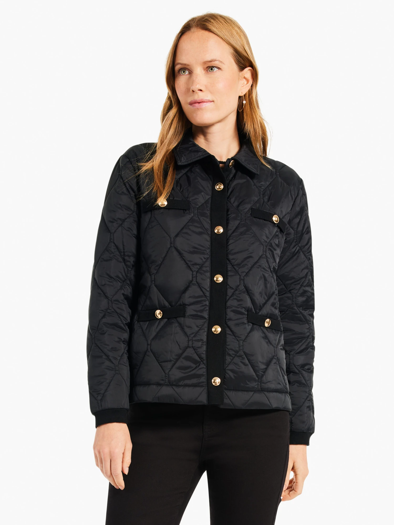 Knit Trim Puffer Jacket 3 Knit Trim Puffer Jacket