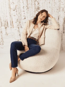 Diamond Detail Sherpa Jacket ALMOND -Deals Clothing Shop W231178RALMPRODUCT 05A