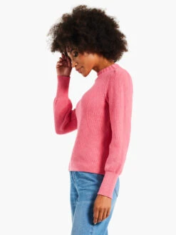 Waffle Stitch Sweater GRENADINE -Deals Clothing Shop W231190GRDPRODUCT 02