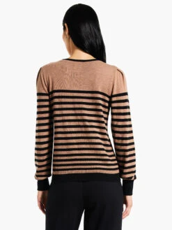 Striped Femme Sleeve Sweater -Deals Clothing Shop W231198BLMPRODUCT 03