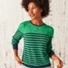 Striped Femme Sleeve Sweater GREEN MULTI -Deals Clothing Shop W231198GMIPRODUCT 01A